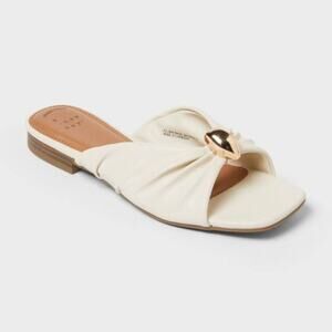 Women’s Thea Sandals with Memory Foam Insole - A New Day - Cream